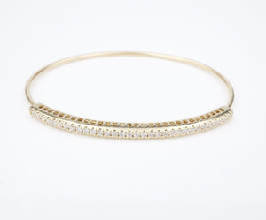 14k Yellow Gold Diamond Slide Bangle Bracelet 6.25" - 7.75" Adjustable BG903