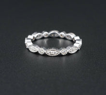 NWOT Scalloped 14k White Gold 1/2 ct Diamond Eternity Band Ring Size 5 RG3188A