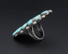 Navajo Sterling Silver Blue Turquoise Ring Size 6 Signed LH Leo Harvey RS3529