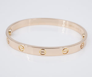 Cartier 18k Pink Rose Gold Love Bracelet Size 17 New Screwdriver BG840