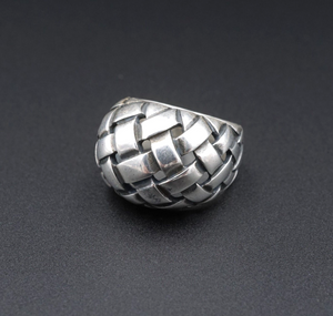 James Avery Basket Weave Dome Ring Sterling Silver Tapered SZ 6 Retired RS3439A