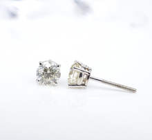 Diamond Stud Earrings 14k White Gold 1.2 carat Natural Round Brilliant EG2305