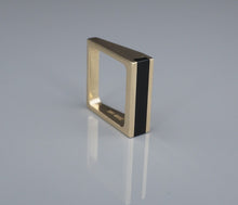 Trisko Onyx Ring 14k Yellow Gold Sculpture Modernist Size 6.5 Stacker RG4379