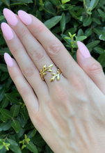 Tiffany & Co Olive Leaf Bypass Ring Paloma Picasso 18k Yellow Gold Sz 8.5 RG4374