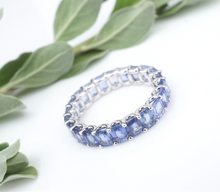 14k Gold Ombre Blue Sapphire 4ctw Eternity Band Ring Anniversary Size 7 RG3906