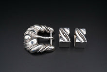 Vintage Ranger Belt Buckle Sterling Silver 3 piece 3D Textured 1990s JM M768