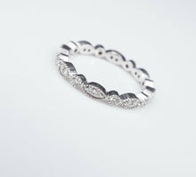 NWOT Scalloped 14k White Gold 1/2 ct Diamond Eternity Band Ring Size 5 RG3188A