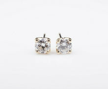 Modern 14k Yellow Gold Round 1/2 ct Diamond Stud Earrings Conflict Free EG1341