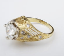 Vintage 18k Yellow Gold 1.5ctw Diamond Engagement Ring Bridal Set CO1080