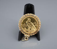 1909-D $5 Indian Head Half Eagle Gold Coin Bezel Set Charm Pendant 1" PG1910