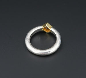 Matthew Trent Platinum 18k Gold Orange Sapphire "Donut" Ring Size 5.25 RG3513