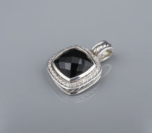 David Yurman Albion Onyx Diamond Pendant Enhancer Sterling Silver 11mm PS2173