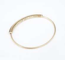 14k Yellow Gold Diamond Slide Bangle Bracelet 6.25" - 7.75" Adjustable BG903