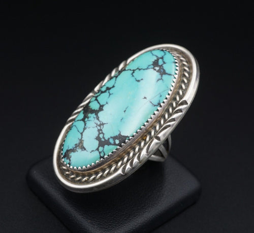 Navajo Sterling Silver Turquoise Ring Size 9 Vintage Artisan 2