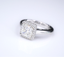 14k White Gold A Jaffe 1.5ct Radiant Cut Diamond Engagement Ring Size 6 RG3578