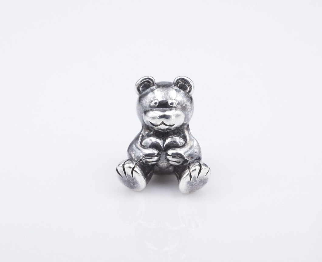 Vintage Teddy Bear Slide Charm 3D Sterling Silver Petite CHS1673