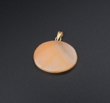 Vintage 18k Yellow Gold Agate Pendant Framed Bezel 1.2" Artisan PG1874