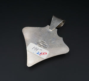 David Troutman Large Sterling Silver Mother of Pearl Pendant 3.1" PS1968
