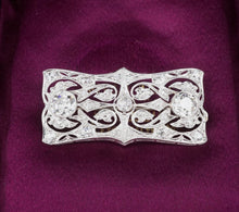 Belle Epoque Platinum 3ctw Diamond Ribbon Scroll Brooch Combes & Van Roden OG462