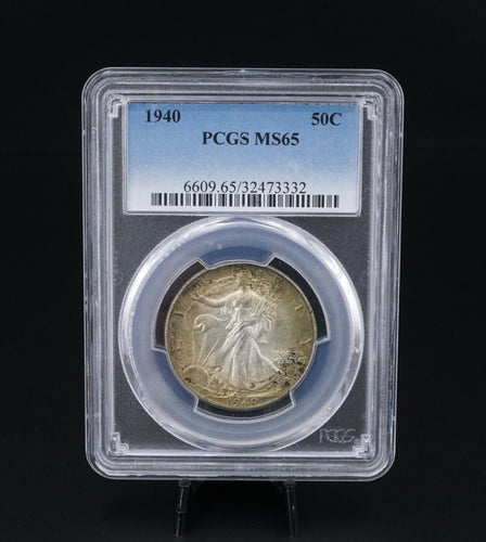 1940 Liberty Walking 50¢ Half Dollar Silver Dollar Coin PCGS Toning MS65 CN496