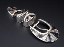 Black Onyx Inlay BG Mudd Sterling Silver Buckle Ranger 4pc Set Santa Fe 1" M1718