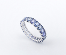 14k Gold Ombre Blue Sapphire 4ctw Eternity Band Ring Anniversary Size 7 RG3906