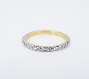 Platinum 24k Gold Diamond Eternity Band Ring Erstwhile Zephyr Sz 5.5 RG4366