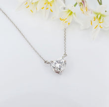 Natural Heart Diamond Solitaire - Platinum Pendant Necklace 18" GIA H SI1 NG1120