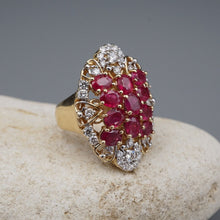 14k Ruby Diamond Cocktail Ring Yellow Gold 5 ctw Size 7.5 RG4382