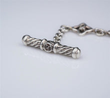 David Yurman Diamond Bracelet Toggle Sterling Silver Quatrefoil 7.5" BS2692