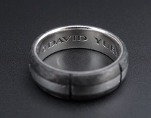 David Yurman Forged Carbon Sterling Silver Band Ring w/Box 8mm Designer RS3505