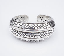 John Hardy 34mm Wide Armadillo Dot Kick Cuff Bracelet Sterling Silver BS2941