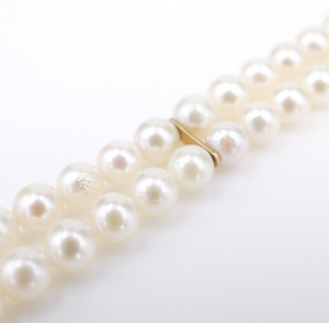 Classic JKa 14K Yellow Gold Double Strand Pearl Bracelet 7" 5.5mm J. Kohle BG853