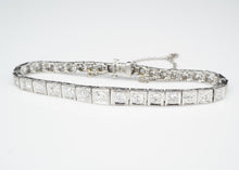 Vintage Platinum Graduated Diamond Tennis Bracelet 3ctw Mid Century 6.25" BG817