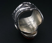 Navajo Red Coral Ring Sterling Silver Size 6.5 Sunshine Reeves RS3581