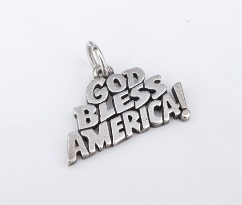 James Avery God Bless America Charm Sterling Silver Rare Retired CHS1912