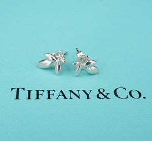 Tiffany Olive Leaf Stud Earrings Paloma Picasso Sterling Silver 5.5mm ES2468