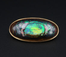 Antique 14k Yellow Gold Yowah Nut Opal Brooch 1.3" 30ct OG492