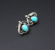Vtg Navajo Turquoise Earrings Jim Calladitto Sterling Silver Post Stud ES2388