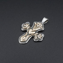 James Avery Hearts and Flowers Cross Pendant Sterling Silver 14k Retired PS2075