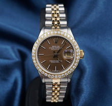 Ladies Rolex Datejust SS 18k Gold Chocolate Diamond Dial 26mm 69173 2000 W979