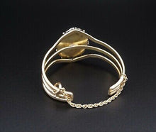 Navajo Emil Benally Vintage 14k Yellow Gold Turquoise Cuff Bracelet 6.25" BG414