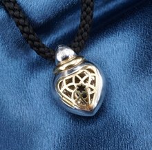 Designer 18k Heart Pendant Palladium Sapphire Pave Diamond Locket PG1552
