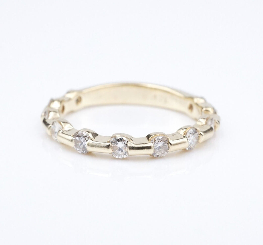 14k Gold Diamond Anniversary Band Ring Half Eternity 1/2 ctw Size 6 RG4206
