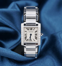 Cartier Tank 18k White Gold Diamond Watch 6" 20mm Quartz 2403 W1053