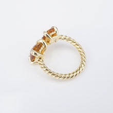 David Yurman Chatelaine Bypass Ring Diamond Citrine 18k Gold Size 7 RG4316