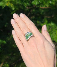 2 carat Diamond Tsavorite Garnet Ring Pave 18k White Gold Size 8.25 RG1665