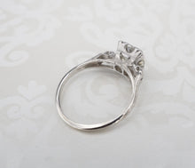1940s 14k Platinum Natural Diamond Engagement Ring 1.75ct Sz 6.75 OEC RG4527
