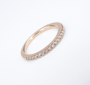 Vera Wang LOVE 14k Rose Gold 1/4ct Diamond Half Eternity Band Ring Sz 4.5 RG3884