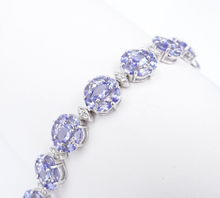 14k White Gold Tanzanite Diamond Bracelet Natural 7" Vintage BG949